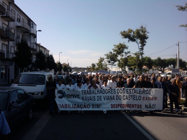 ENVC: Manifestação de trabalhadores em defesa do emprego