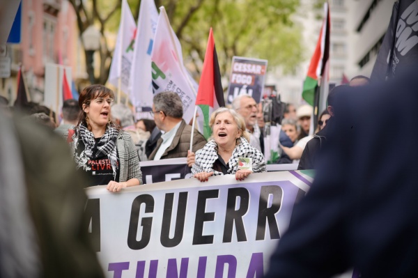 Manifestação de solidariedade com o povo palestiniano
