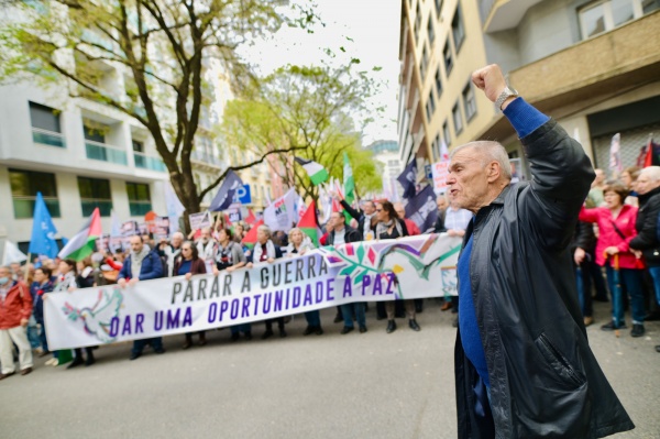 Manifestação de solidariedade com o povo palestiniano