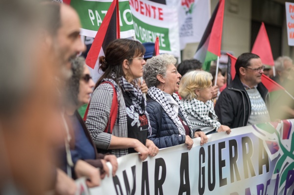 Manifestação de solidariedade com o povo palestiniano