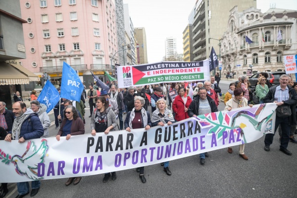 Manifestação de solidariedade com o povo palestiniano