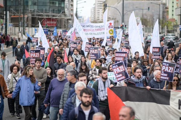 Manifestação de solidariedade com o povo palestiniano